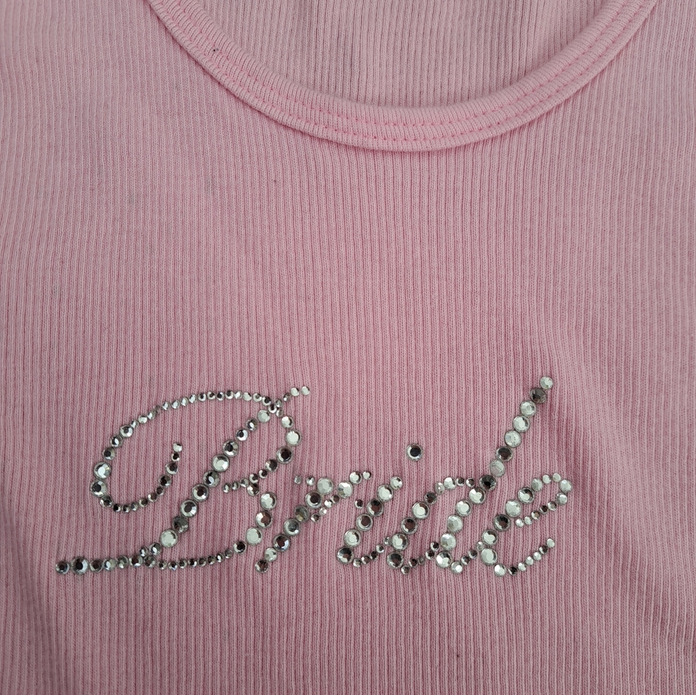 American Apparel Bride Pink Ribbed Tank Top Sz L - Picture 4 of 7